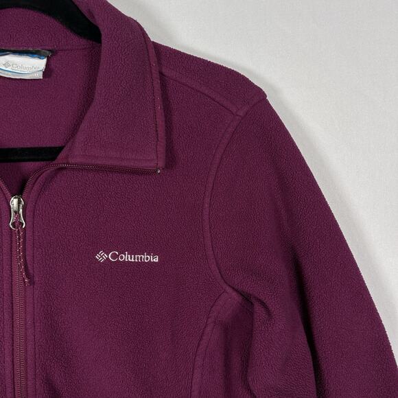 Columbia Women’s Full Zip Fleece Jacket Purple Size Medium Cozy Outdoor Layer - Picture 2 of 5